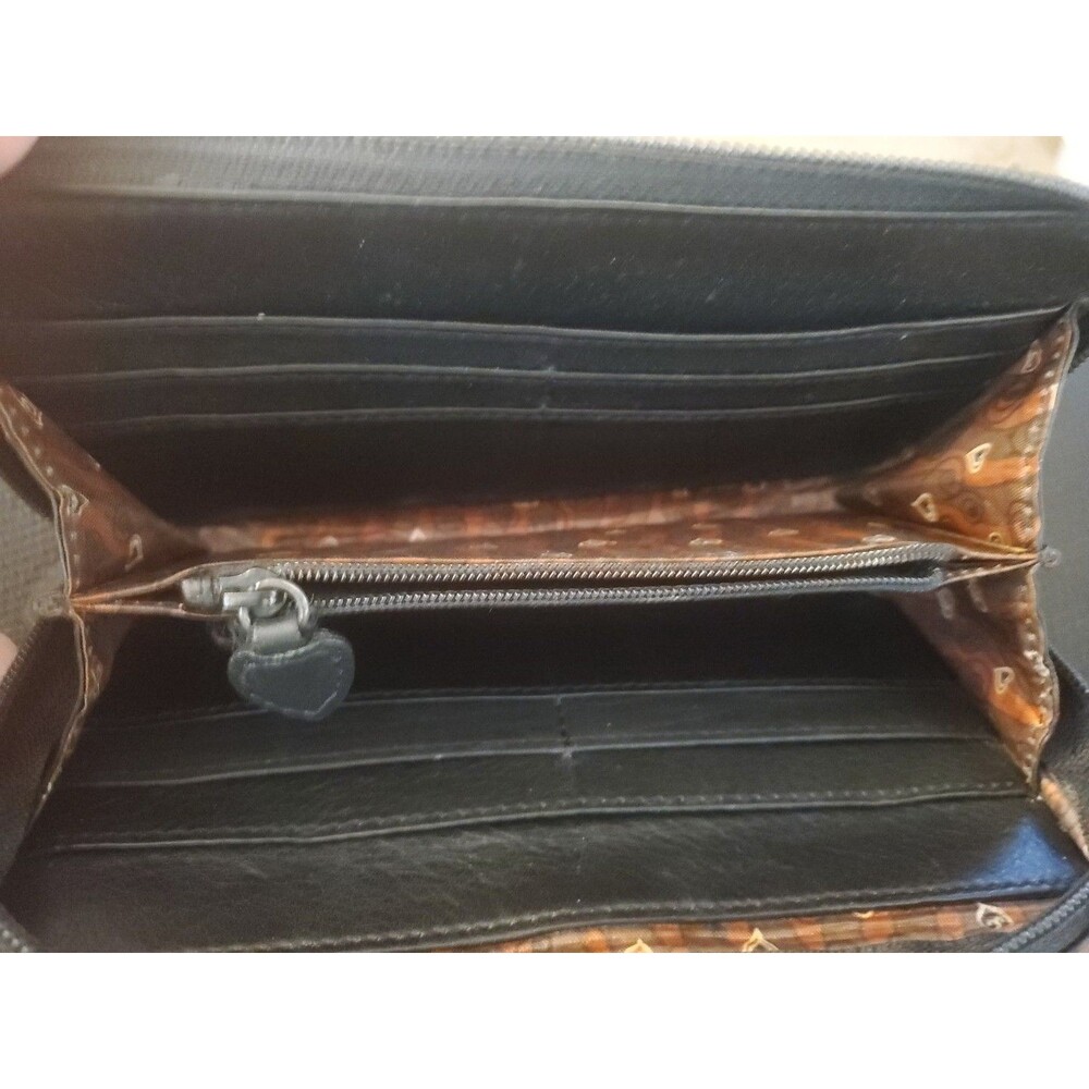 Brighton Croc Embossed Wallet Purse with Detachable Strap Black Brown - Picture 14 of 16